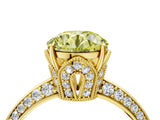 Yellow gold Fancy Yellow Round Cut Solitaire Split Shank Pave Diamond Engagement Ring with Four-Prong Setting_4