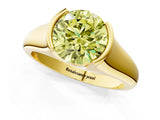 Yellow gold Fancy Yellow Round Cut Solitaire Tension Set Diamond Ring with Split Shank Band_1