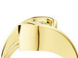 Yellow gold Fancy Yellow Round Cut Solitaire Tension-Set Diamond Split Shank Ring_4