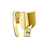 Yellow gold Fancy Yellow Round Cut Solitaire Tension-Set Diamond Split Shank Ring_5