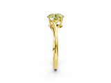 Yellow gold Fancy Yellow Round  Cut Solitaire Twist Band Ring with Four-Prong Setting_2