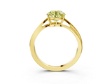 Yellow gold Fancy Yellow Round  Cut Solitaire Twist Band Ring with Four-Prong Setting_3