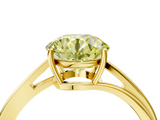 Yellow gold Fancy Yellow Round  Cut Solitaire Twist Band Ring with Four-Prong Setting_4