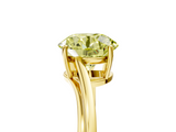 Yellow gold Fancy Yellow Round  Cut Solitaire Twist Band Ring with Four-Prong Setting_5