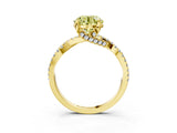 Yellow gold Fancy Yellow Round Cut Solitaire Twist Pave Diamond Engagement Ring with Prong Setting_51