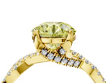 Yellow gold Fancy Yellow Round Cut Solitaire Twist Pave Diamond Engagement Ring with Prong Setting_52