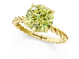 Yellow gold Fancy Yellow Round  Cut Solitaire Twisted Band with Four-Prong Setting_30