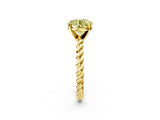 Yellow gold Fancy Yellow Round  Cut Solitaire Twisted Band with Four-Prong Setting_31