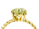 Yellow gold Fancy Yellow Round  Cut Solitaire Twisted Band with Four-Prong Setting_33