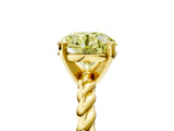 Yellow gold Fancy Yellow Round  Cut Solitaire Twisted Band with Four-Prong Setting_34