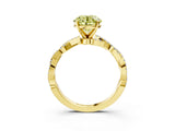 Yellow gold Fancy Yellow Round Cut Solitaire Twisted Pave Band with Four-Prong Setting_6