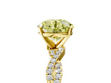 Yellow gold Fancy Yellow Round Cut Solitaire Twisted Pave Band with Four-Prong Setting_8