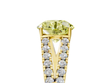 Yellow gold Fancy Yellow Round  Cut Split Shank Pave Diamond Engagement Ring with Four-Prong Setting_5