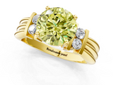 Yellow gold Fancy Yellow Round  Cut Three-Stone Channel Set Ring with Bar Prongs_1