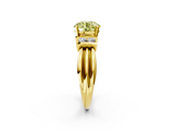 Yellow gold Fancy Yellow Round  Cut Three-Stone Channel Set Ring with Bar Prongs_2