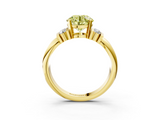 Yellow gold Fancy Yellow Round  Cut Three-Stone Channel Set Ring with Bar Prongs_3