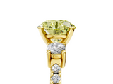 Yellow gold Fancy Yellow Round  Cut Three-Stone Diamond Pavé Band with Prong Setting_5