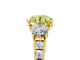 Yellow gold Fancy Yellow Round  Cut Three-Stone Diamond Pave Band with Prong Setting_22