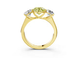 Yellow gold Fancy Yellow Round Cut Three-Stone Diamond Ring with Prong Setting on a Classic Band_15