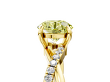 Yellow gold Fancy Yellow Round  Cut Twist Band Solitaire Diamond Ring with Pavé Setting_8