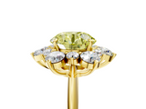 Yellow gold Fancy Yellow Round  Diamond Cluster Halo Ring with Solitaire Band and Four-Prong Setting_5