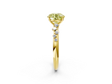 Yellow gold Fancy Yellow Round  Diamond Cluster Prong-Set Solitaire Ring_2