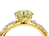 Yellow gold Fancy Yellow Round  Diamond Cluster Prong-Set Solitaire Ring_4