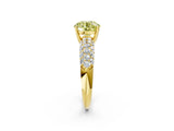Yellow gold Fancy Yellow Round  Diamond Pavé Band Solitaire Ring with Four-Prong Setting_31