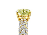 Yellow gold Fancy Yellow Round  Diamond Pavé Band Solitaire Ring with Four-Prong Setting_34