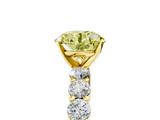 Yellow gold Fancy Yellow Round  Diamond Pavé Band Solitaire with Four-Prong Setting_5