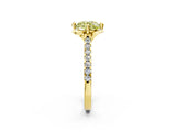Yellow gold Fancy Yellow Round  Diamond Pave Band with Floral Prong Setting_29