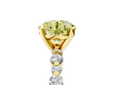 Yellow gold Fancy Yellow Round  Diamond Prong Set Engagement Ring with Pave Band_5