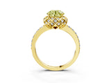 Yellow gold Fancy Yellow Round  Diamond Solitaire Ring with Shared Prong Pavé Band_67
