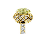 Yellow gold Fancy Yellow Round  Diamond Solitaire Ring with Shared Prong Pavé Band_69