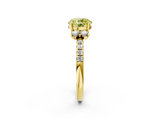 Yellow gold Fancy Yellow Round  Diamond Three-Stone Pave Band with Four-Prong Setting_2