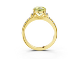 Yellow gold Fancy Yellow Round  Diamond Three-Stone Pave Band with Four-Prong Setting_3