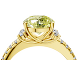 Yellow gold Fancy Yellow Round  Diamond Three-Stone Pave Band with Four-Prong Setting_4