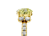 Yellow gold Fancy Yellow Round  Diamond Three-Stone Pave Band with Four-Prong Setting_5