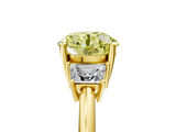 Yellow gold Fancy Yellow Round  Diamond Three-Stone Ring with Trapezoid Side Stones and Prong Setting_5