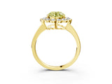 Yellow gold Fancy Yellow Round  Halo Cluster Diamond Engagement Ring with Solitaire Band and Prong Setting_50