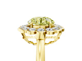 Yellow gold Fancy Yellow Round  Halo Cluster Diamond Engagement Ring with Solitaire Band and Prong Setting_52