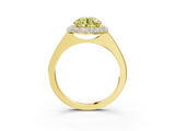 Yellow gold Fancy Yellow Round  Halo Diamond Engagement Ring with Solitaire Band and Four-Prong Setting_3