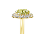 Yellow gold Fancy Yellow Round  Halo Diamond Engagement Ring with Solitaire Band and Four-Prong Setting_5
