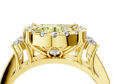 Yellow gold Fancy Yellow Round  Halo Diamond Engagement Ring with Split Shank and Four-Prong Setting 4