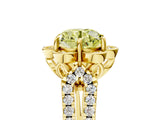 Yellow gold Fancy Yellow Round  Halo Diamond Floral Split Shank Engagement Ring 5