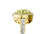 Yellow gold Fancy Yellow Round  Halo Diamond Pavé Band Ring with Prong Setting_5