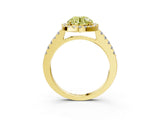 Yellow gold Fancy Yellow Round  Halo Diamond Pavé Solitaire Ring_76