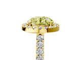 Yellow gold Fancy Yellow Round  Halo Diamond Pavé Solitaire Ring_78