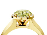 Yellow gold Fancy Yellow Round  Halo Diamond Ring with Cathedral Band and Four-Prong Setting_34