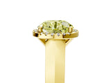 Yellow gold Fancy Yellow Round  Halo Diamond Ring with Cathedral Band and Four-Prong Setting_35